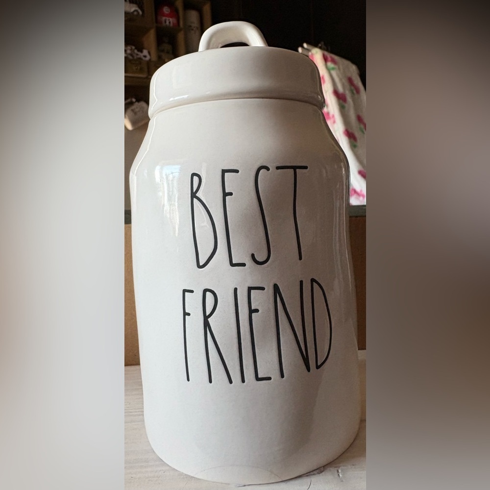 White Ceramic 'Best Friend' Treat Jar